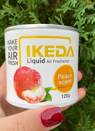 Ароматизатор ikeda peach освежитель воздуха для дома и авто с длительным эффектом удаления запахов