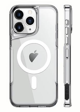 Чехол newzone clear case для iphone 14 pro прозрачный с magsafe для защиты и удобной зарядки