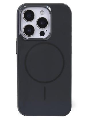 Чехол glossy magsafe для iphone 15 pro max черный стильный защитный аксессуар для надежной защиты