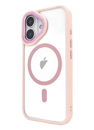 Чохол crystal guard для iphone 16 з magsafe захисний аксесуар з ефектом pink sand
