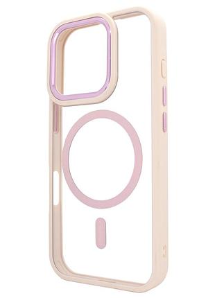Чохол crystal guard для iphone 16 pro з magsafe рожевий пісок стильний захист для смартфона