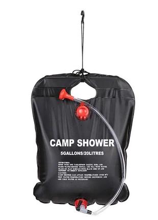 Переносной душ camp shower 20л для дачи и отдыха с нагревом от солнца и гибким шлангом