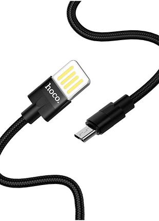 Кабель hoco u55 micro usb 1.2м 2.4а черный противоударный для зарядки и передачи данных