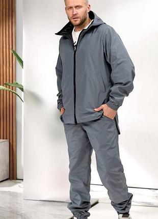 Чоловічий спортивний костюм сірий графіт