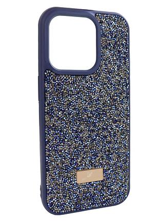 Чехол swarovski для iphone 15 стильный защитный аксессуар с синим дизайном для защиты от повреждений