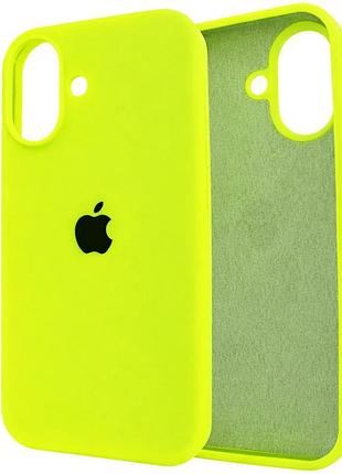 Чехол силиконовый silicone case full для iphone 17 противоударный с защитой камеры цвет neon green