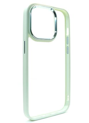 Чехол crystal guard для iphone 14 pro max защитный аксессуар в цвете писташковый мятный