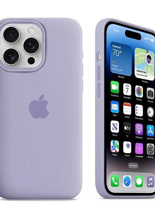 Чохол kassel silicone full case protective для iphone 15 pro max з мікрофіброю фіолетовий light lilac