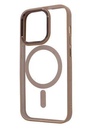 Чохол crystal guard magsafe для iphone 14 pro золотий захисний аксесуар із функцією магнітного заряджання