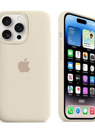 Чохол kassel silicone full case protective для iphone 16 pro з мікрофіброю молочний antique white
