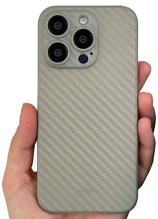 Ультратонкий чохол k-doo air carbon для iphone 16 proзахисний аксесуар сірий для мінімалістського стилю