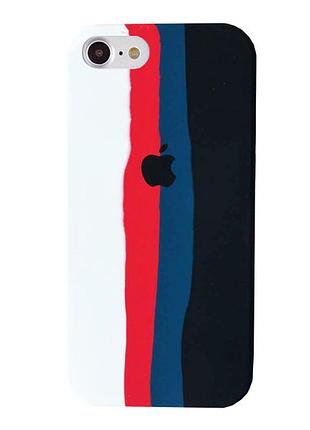 Silicone rainbow case iphone 7 (06) black rainbow