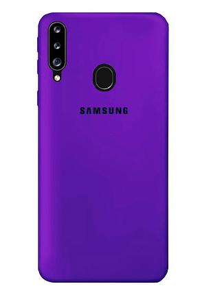Чехол silicone case для samsung premium a20s ultraviolet (07) фиолетовый