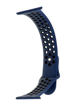 Ремінець apple watch силікон протиударний для apple watch 1-9 se чорний із синім 42-49 мм