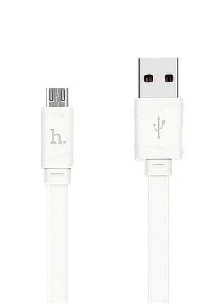 Кабель hoco x5 bamboo micro usb противоударный 1.6м белый