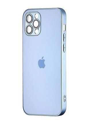 Чехол силиконовый magsafe защита камеры для iphone 12 pro голубой
