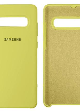 Чехол силиконовый full противоударный premium для samsung s10+ (6) lemonade лимонный