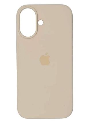 Чехол силиконовый silicone case для iphone 16 plus максимальная защита антискользящий цвет antique white