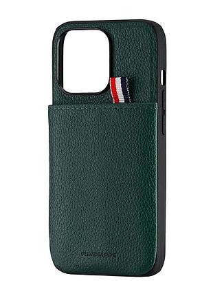 Чехол jinduka leather pocket кожзам противоударный для iphone 13 pro зеленый