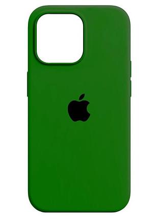 Чехол силиконовый противоударный для iphone 14 защита камеры зеленый