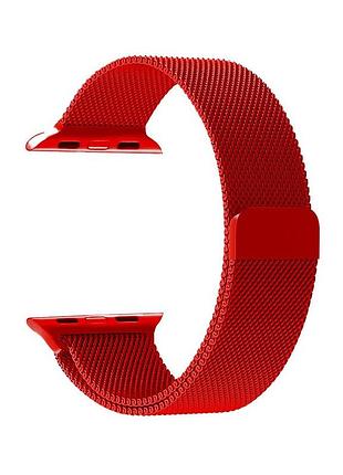 Ремінець apple watch з неіржавкої сталі магнітний для моделей 42-49 мм червоний