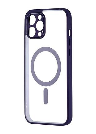 Чехол силиконовый color edge with magsafe защита камеры для iphone 12 pro max фиолетовый