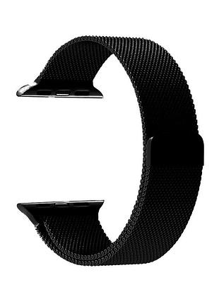 Ремінець apple watch з неіржавкої сталі магнітний для моделей 42-49 мм чорний