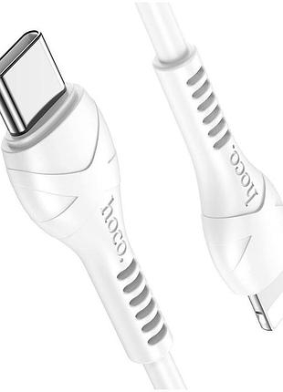 Кабель hoco x55 pd lightning type-c протиударний для iphone білий
