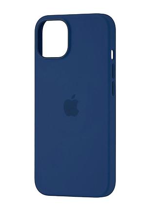 Чехол силиконовый magsafe противоударный для iphone 14 с защитой камеры цвет storm blue