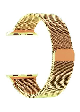 Ремінець apple watch з неіржавкої сталі магнітний для моделей 42-49 мм золотий