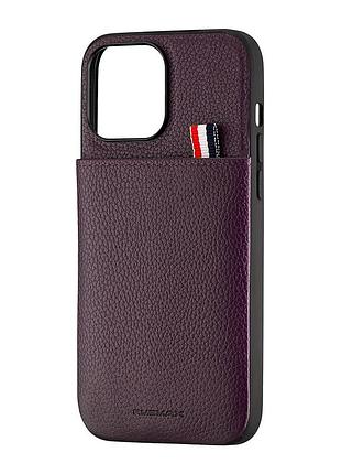 Чохол jinduka leather pocket шкірозамінник для iphone 13 pro max фіолетовий