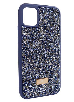 Чехол swarovski для iphone 11 стильный защитный аксессуар с синими кристаллами для женщин