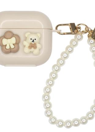 Чехол для airpods 3 charmed collection защитный аксессуар teddy beige с цветочным дизайном