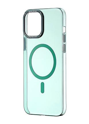 Чехол силиконовый glory with magsafe противоударный для iphone 13 pro max зеленый