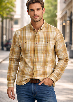 Воротник 43 см fcuk denim clothing size l клетчатая рубашка 100% cotton 
manufactured by fcuk london  united kingdom