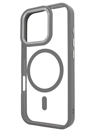 Чехол crystal guard с magsafe для iphone 16 pro защитный прозрачный аксессуар titanium gray