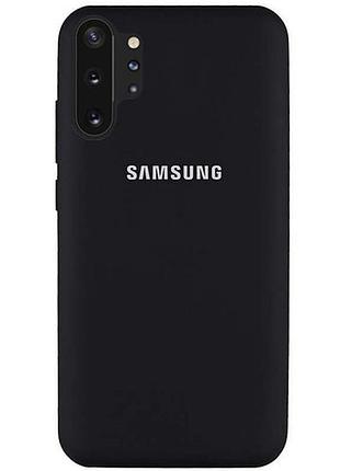 Чехол silicone case для samsung premium note 10 plus black (03) черный