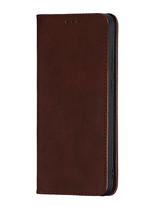 Чехол-книжка кожзам premium противоударный для samsung a04e/m04/f04 темно-коричневый