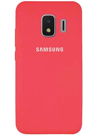 Чехол silicone case для samsung premium j260 2018 camelia (15) светло красный
