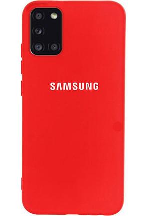 Чехол silicone case для samsung a31 (24) red красный