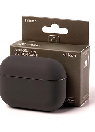 Силиконовый чехол для airpods 1 2 защита от ударов оливковый