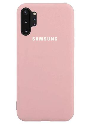 Чехол silicone case для samsung premium note 10 plus pink sand (18) пудра