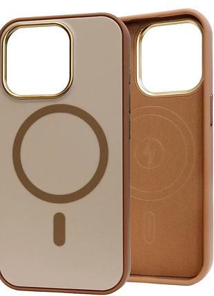 Чехол силиконовый nofelet tech magsafe case для iphone 15 pro защита камеры противоударный цвет desert gold