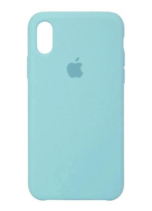 Чехол силиконовый противоударный для iphone xs max защита камеры цвет лазурный