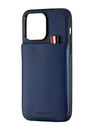 Чохол jinduka leather pocket протиударний для iphone 14 pro max із захистом камери синій