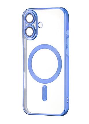 Чохол силіконовий magsafe захист камери для iphone 16 блакитний
