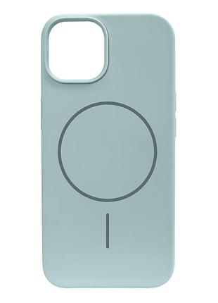 Чохол silicone slim magsafe для iphone 14 13 стильний захисний аксесуар cyan green