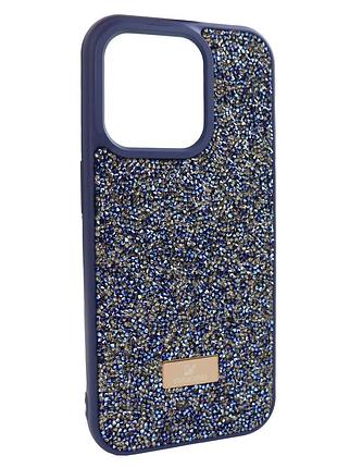 Чехол swarovski для iphone 13 pro синий стильный аксессуар для защиты и украшения телефона