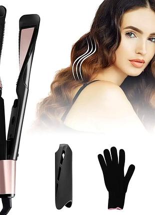 Плойка спіральна curl & straight 2в1 45 вт 100-240v чорний керамічне покриття для завивання та випрямлення волосся