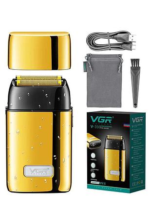 Электробритва vgr professional foil shaver для финишного бритья с титановой сеткой и аккумулятором 1400 мач